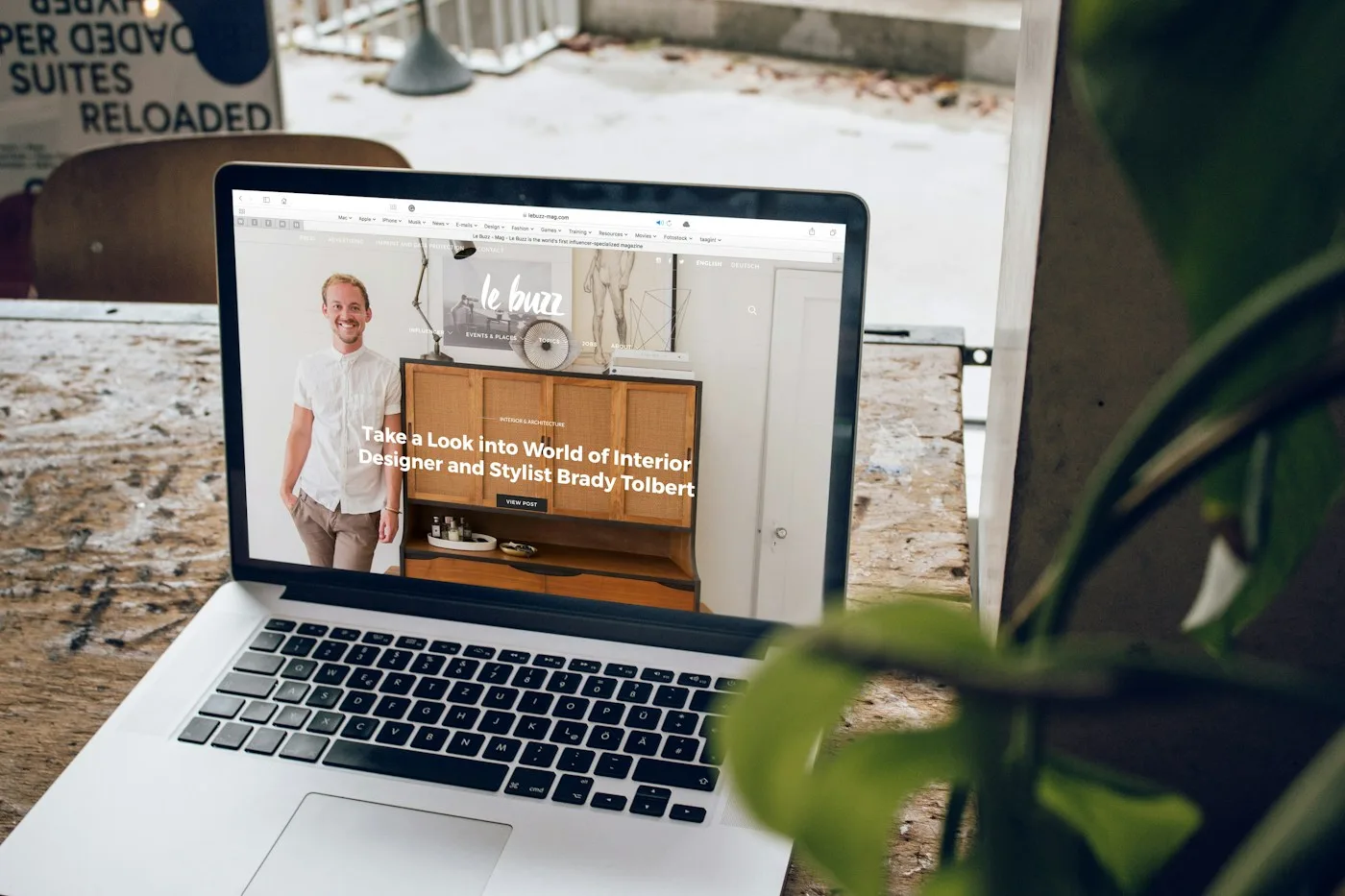 Bedrijfswebsite op een laptop